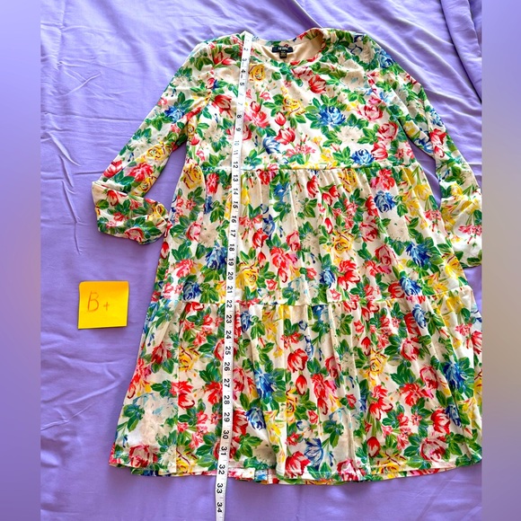 AFRM white - green/pink Floral Mini Dress - Picture 1 of 5